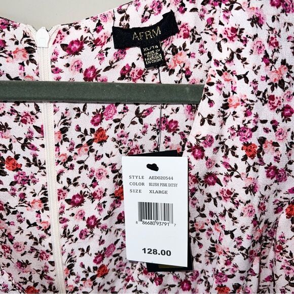 AFRM Monna Long Sleeve Cut Out Flora Mini Dress NWT XL - Picture 11 of 11